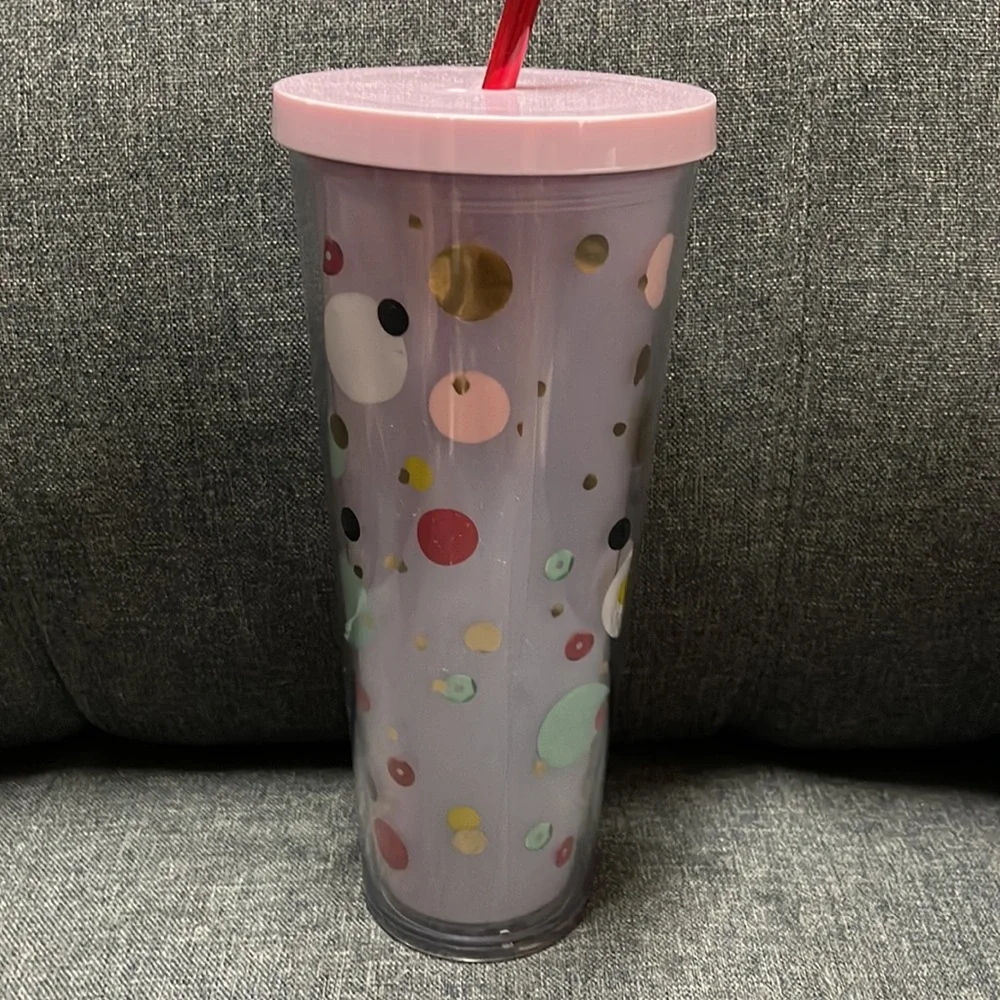 Starbucks Confetti Double Walled Be Joyful Tumbler with Straw